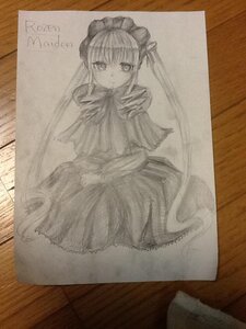 Rating: Safe Score: 0 Tags: 1girl bonnet bow dress image long_hair long_sleeves looking_at_viewer monochrome photo shinku solo traditional_media twintails very_long_hair User: admin