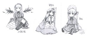 Rating: Safe Score: 0 Tags: 4girls dress frills hairband image long_hair long_sleeves looking_at_viewer monochrome multiple multiple_girls shinku simple_background sitting smile standing suigintou suiseiseki tagme very_long_hair white_background wings User: admin