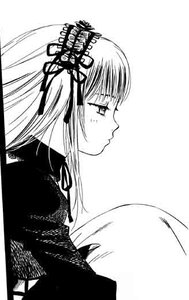 Rating: Safe Score: 0 Tags: 1girl bangs blunt_bangs blush greyscale hair_ornament hair_ribbon image long_hair monochrome profile ribbon simple_background solo suigintou upper_body User: admin