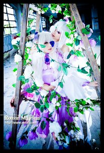 Rating: Safe Score: 0 Tags: 2girls dress flower letterboxed long_hair multiple_cosplay multiple_girls purple_eyes tagme white_hair User: admin