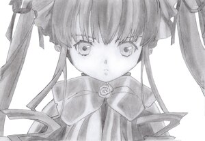 Rating: Safe Score: 0 Tags: 1girl auto_tagged bangs bow bowtie flower greyscale image long_hair looking_at_viewer monochrome ribbon rose shinku sidelocks simple_background solo upper_body white_background User: admin
