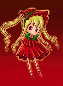 Rating: Safe Score: 0 Tags: 1girl blonde_hair blue_eyes blush bow bowtie dress full_body green_bow image long_hair long_sleeves looking_at_viewer red_dress shinku simple_background solo standing twintails User: admin
