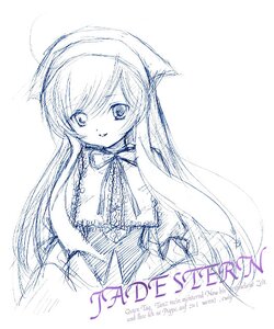 Rating: Safe Score: 0 Tags: 1girl bangs blue_theme blush closed_mouth dress eyebrows_visible_through_hair hat image long_hair looking_at_viewer monochrome nyoi rozen_maiden simple_background sketch smile solo suiseiseki very_long_hair white_background User: admin