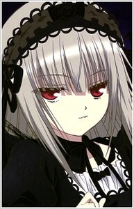 Rating: Safe Score: 0 Tags: 1girl auto_tagged bangs black_ribbon closed_mouth dress eyebrows_visible_through_hair image long_hair long_sleeves looking_at_viewer red_eyes ribbon silver_hair simple_background solo suigintou white_background User: admin