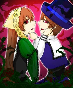 Rating: Safe Score: 0 Tags: 2girls brown_hair dress flower frills hand_on_another's_face hat image incest long_hair long_sleeves multiple_girls pair red_eyes red_flower red_rose rose short_hair siblings sisters souseiseki suiseiseki thorns twins User: admin