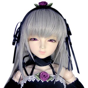 Rating: Safe Score: 0 Tags: 1girl choker closed_mouth doll flower hairband lips long_hair looking_at_viewer purple_eyes ribbon rose silver_hair simple_background solo suigintou white_background User: admin