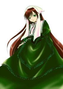 Rating: Safe Score: 0 Tags: 1girl brown_hair dress frills green_dress green_eyes head_scarf heterochromia image long_hair long_sleeves looking_at_viewer red_eyes simple_background solo suiseiseki twintails very_long_hair white_background User: admin