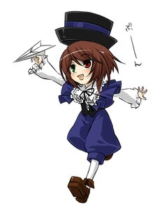 Rating: Safe Score: 0 Tags: 1girl :d bow brown_hair frills full_body green_eyes hat heterochromia image long_sleeves looking_at_viewer open_mouth pants pantyhose red_eyes short_hair simple_background smile solo souseiseki top_hat white_background white_legwear User: admin