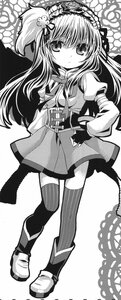 Rating: Safe Score: 0 Tags: 1girl boots fingerless_gloves flower full_body gloves greyscale hair_ornament hairband hand_on_hip image lolita_hairband long_hair looking_at_viewer monochrome solo suigintou thighhighs zettai_ryouiki User: admin