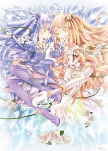 Rating: Safe Score: 0 Tags: 2girls blonde_hair boots dress eyepatch flower frills green_eyes hair_ornament long_hair multiple_girls one_eye_closed rose thigh_boots thighhighs thorns very_long_hair white_flower white_rose yellow_eyes User: admin