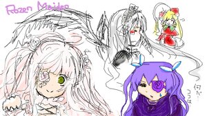 Rating: Safe Score: 0 Tags: blonde_hair dress eyepatch green_eyes image long_hair multiple multiple_girls purple_hair red_eyes rose sketch suigintou tagme twintails User: admin