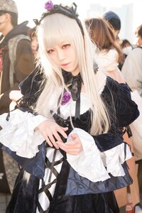 Rating: Safe Score: 0 Tags: 1girl bangs blonde_hair blurry closed_mouth dress frills hairband lace lips lolita_fashion long_hair long_sleeves looking_at_viewer red_eyes solo suigintou User: admin