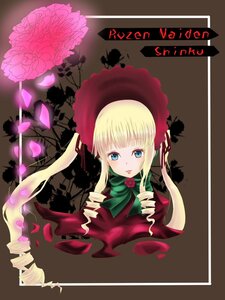 Rating: Safe Score: 0 Tags: 1girl blonde_hair blue_eyes bonnet bow bowtie dress drill_hair flower image long_hair long_sleeves looking_at_viewer petals pink_flower pink_rose ringlets rose rose_petals shinku solo twin_drills User: admin