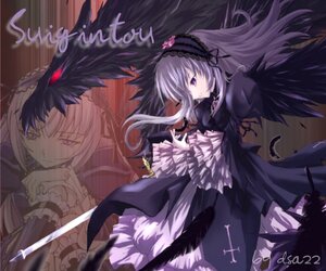 Rating: Safe Score: 0 Tags: auto_tagged black_feathers black_wings dress feathered_wings feathers frilled_sleeves frills hairband image long_hair long_sleeves looking_at_viewer multiple_girls pink_eyes purple_eyes ribbon solo suigintou weapon wings User: admin