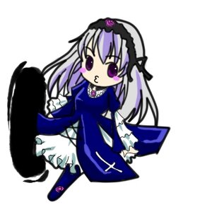 Rating: Safe Score: 0 Tags: 1girl black_wings chibi dress flower frills full_body hairband image lolita_hairband long_hair long_sleeves purple_eyes rose silver_hair simple_background solo standing suigintou white_background wings User: admin