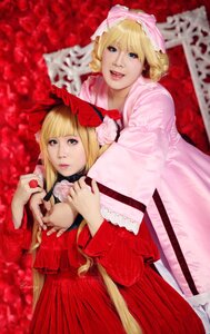 Rating: Safe Score: 0 Tags: 2girls blonde_hair blue_eyes blurry depth_of_field dress dual_persona flower multiple_cosplay multiple_girls photo realistic rose siblings tagme User: admin