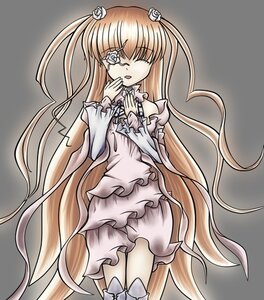 Rating: Safe Score: 0 Tags: 1girl blonde_hair bow doll_joints dress flower frills hair_ornament image joints kirakishou long_hair long_sleeves rose solo very_long_hair User: admin