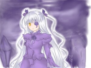 Rating: Safe Score: 0 Tags: 1girl barasuishou dress expressionless eyepatch flower frills image long_hair long_sleeves purple_dress purple_flower purple_rose rose solo very_long_hair yellow_eyes User: admin