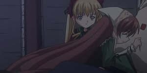 Rating: Safe Score: 0 Tags: 2girls blonde_hair blue_eyes bonnet flower image long_sleeves multiple_girls pair shinku suiseiseki User: admin