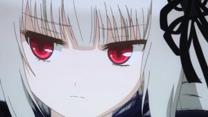 Rating: Safe Score: 0 Tags: 1girl bangs blush close-up closed_mouth eyebrows_visible_through_hair face hair_ribbon image looking_at_viewer red_eyes ribbon simple_background solo suigintou User: admin