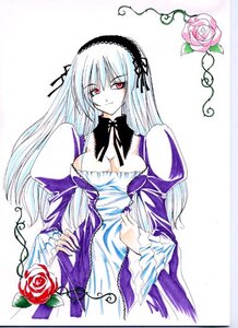 Rating: Safe Score: 0 Tags: 1girl breasts cleavage detached_collar dress flower frills hairband image long_hair long_sleeves looking_at_viewer pink_flower pink_rose puffy_sleeves purple_flower purple_rose red_eyes red_flower red_rose rose solo suigintou thorns vines wings User: admin