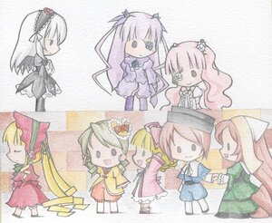 Rating: Safe Score: 0 Tags: 6+girls blonde_hair bonnet bow chibi dress drill_hair flower green_hair hair_ornament hat hina_ichigo image kanaria long_hair multiple multiple_girls pink_bow pink_hair shinku short_hair smile souseiseki suigintou suiseiseki tagme twin_drills twintails wings User: admin