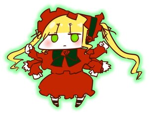 Rating: Safe Score: 0 Tags: 1girl blonde_hair bow dress green_eyes image long_hair long_sleeves red_dress ribbon shinku solo striped striped_legwear User: admin