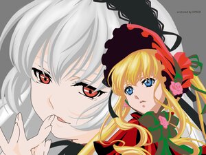 Rating: Safe Score: 0 Tags: 2girls blonde_hair blue_eyes bonnet bow face flower image long_hair looking_at_viewer multiple_girls pair pink_rose red_flower rose shinku silver_hair simple_background suigintou tongue twintails User: admin