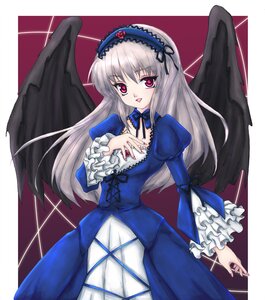 Rating: Safe Score: 0 Tags: 1girl black_wings dress frilled_sleeves frills hairband hand_on_own_chest image juliet_sleeves lolita_hairband long_hair long_sleeves looking_at_viewer puffy_sleeves red_eyes silver_hair solo suigintou wings User: admin