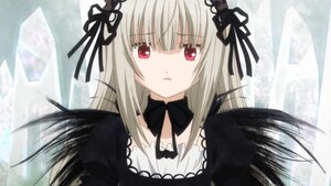 Rating: Safe Score: 0 Tags: 1girl bangs black_dress black_ribbon black_wings detached_collar dress flower hairband image long_hair long_sleeves looking_at_viewer parted_lips puffy_sleeves red_eyes ribbon silver_hair solo suigintou upper_body wings User: admin