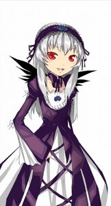Rating: Safe Score: 0 Tags: 1girl auto_tagged detached_collar dress frills hairband image juliet_sleeves long_hair long_sleeves looking_at_viewer puffy_sleeves red_eyes silver_hair simple_background smile solo standing suigintou white_background wings User: admin