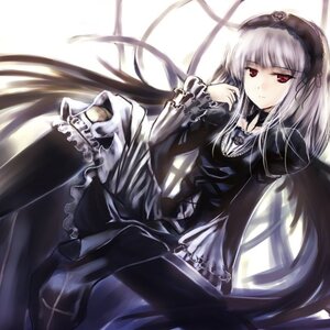 Rating: Safe Score: 0 Tags: 1girl bangs black_wings dress frills hairband image lolita_fashion long_hair long_sleeves looking_at_viewer pink_eyes red_eyes rose silver_hair solo suigintou very_long_hair white_background wings User: admin