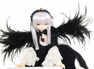 Rating: Safe Score: 0 Tags: 1girl black_dress black_wings detached_collar doll dress flower frills hairband long_hair long_sleeves looking_at_viewer pink_eyes rose silver_hair simple_background solo suigintou very_long_hair white_background wings User: admin