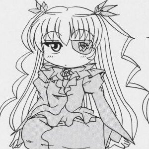 Rating: Safe Score: 0 Tags: 1girl barasuishou dress greyscale hair_ribbon image long_hair monochrome ribbon simple_background solo two_side_up very_long_hair User: admin