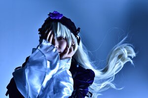 Rating: Safe Score: 0 Tags: 1girl black_dress blue_background blue_theme closed_mouth dress floating_hair frills hairband long_hair long_sleeves solo suigintou very_long_hair User: admin