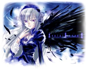 Rating: Safe Score: 0 Tags: 1girl black_wings dress feathered_wings feathers flower frills hairband image lolita_hairband long_hair long_sleeves looking_at_viewer puffy_sleeves purple_eyes rose silver_hair smile solo suigintou wings User: admin