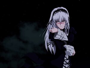 Rating: Safe Score: 0 Tags: 1girl black_background black_dress cross-laced_clothes crying dress frills hairband image juliet_sleeves long_hair long_sleeves looking_at_viewer puffy_sleeves red_eyes silver_hair solo suigintou tears wings User: admin