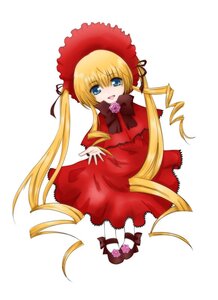 Rating: Safe Score: 0 Tags: 1girl :d blonde_hair blue_eyes bonnet bow bowtie dress drill_hair flower full_body image long_hair long_sleeves looking_at_viewer open_mouth pink_rose red_dress rose shinku shoes simple_background smile solo twintails very_long_hair white_background white_legwear User: admin