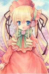 Rating: Safe Score: 0 Tags: 1girl blonde_hair blue_eyes bonnet bow bowtie dress drill_hair flower image long_hair long_sleeves looking_at_viewer marker_(medium) pink_flower pink_rose red_dress rose shinku solo traditional_media twin_drills twintails very_long_hair User: admin