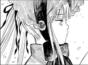 Rating: Safe Score: 0 Tags: 1girl bangs black_border face flower from_side greyscale image letterboxed long_hair looking_away monochrome profile rose shinku simple_background solo suigintou white_background User: admin