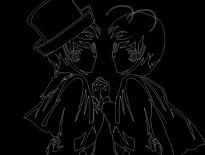 Rating: Safe Score: 0 Tags: hands_clasped hat holding_hands image interlocked_fingers long_sleeves looking_at_viewer monochrome pair short_hair souseiseki suiseiseki User: admin