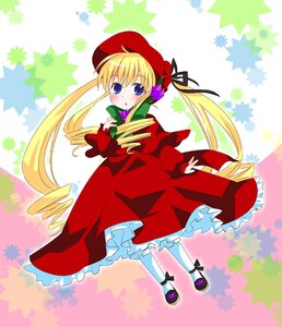Rating: Safe Score: 0 Tags: 1girl :o blonde_hair blue_eyes blush bonnet bow bowtie dress drill_hair full_body hat image long_hair long_sleeves looking_at_viewer open_mouth pantyhose red_dress shinku shoes sidelocks solo standing star_(symbol) starry_background twin_drills twintails white_legwear User: admin