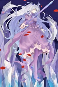 Rating: Safe Score: 0 Tags: 1girl barasuishou black_nails blue_nails breasts dress frills full_body image long_hair nail_polish petals rose_petals solo very_long_hair yellow_eyes User: admin