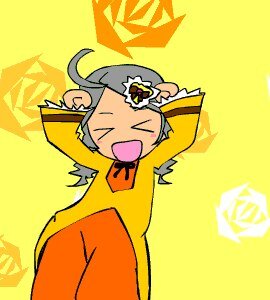Rating: Safe Score: 0 Tags: >_< ahoge closed_eyes hat image kanaria long_sleeves open_mouth smile solo yellow_background yellow_theme User: admin