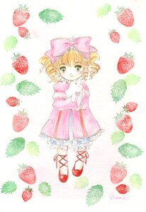 Rating: Safe Score: 0 Tags: 1girl apple blonde_hair bloomers blueberry bow cherry curly_hair dress drill_hair food food_print fruit full_body grapes green_eyes hair_bow hina_ichigo hinaichigo holding_fruit image object_namesake orange pink_bow pink_dress shoes short_hair smile solo standing strawberry strawberry_hair_ornament strawberry_print stuffed_animal tomato twin_drills watermelon User: admin