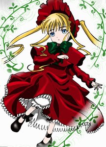 Rating: Safe Score: 0 Tags: 1girl black_footwear blonde_hair bloomers blue_eyes bonnet bow bowtie dress frills full_body green_bow green_neckwear image long_hair long_sleeves looking_at_viewer red_dress shinku solo standing twintails underwear User: admin