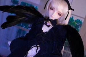 Rating: Safe Score: 0 Tags: 1girl 3d black_ribbon black_wings blurry doll dress feathered_wings feathers gothic_lolita hairband lolita_fashion long_hair long_sleeves looking_at_viewer purple_eyes ribbon silver_hair solo suigintou wings User: admin