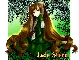 Rating: Safe Score: 0 Tags: 1girl brown_hair dress frills green_dress green_eyes heterochromia image long_hair long_sleeves looking_at_viewer red_eyes sitting smile solo suiseiseki very_long_hair User: admin