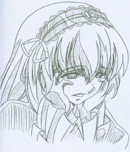 Rating: Safe Score: 0 Tags: 1girl hair_ornament hair_ribbon image monochrome ribbon solo suigintou User: admin