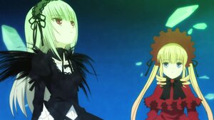 Rating: Safe Score: 0 Tags: 2girls black_wings blonde_hair blue_eyes dress frills hairband image long_hair long_sleeves looking_at_viewer multiple_girls pair red_eyes shinku suigintou very_long_hair wings User: admin